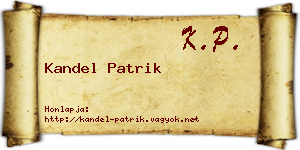 Kandel Patrik névjegykártya